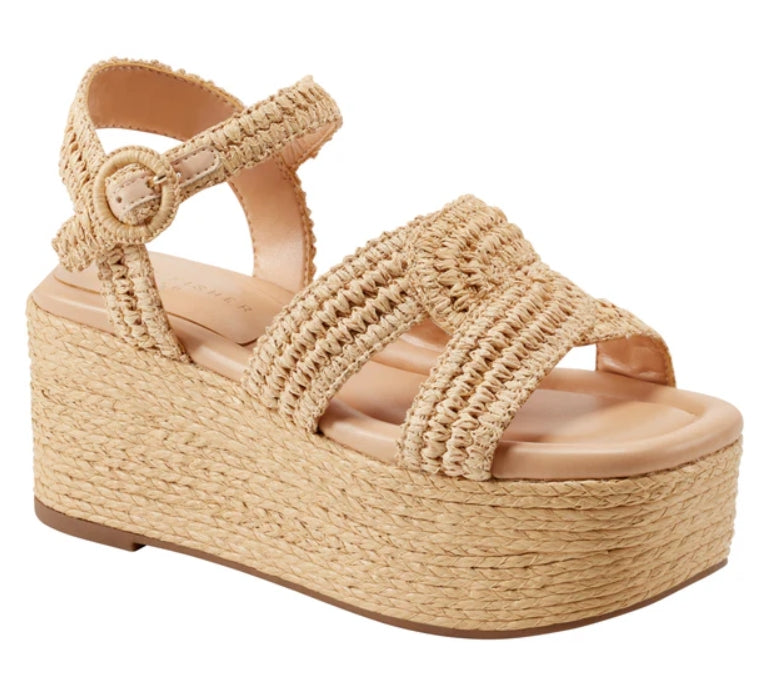Payley Platform Wedge Sandal LT. Natural