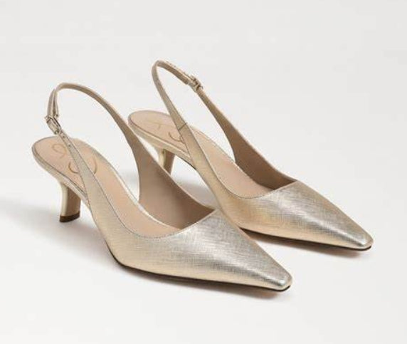 Sling Back Pump Gold