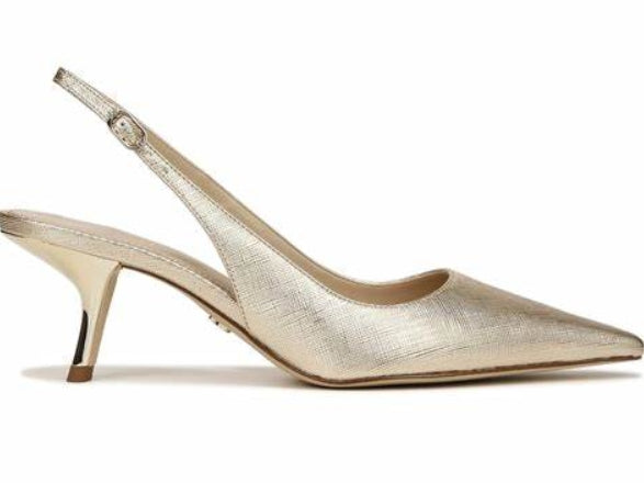 Sling Back Pump Gold