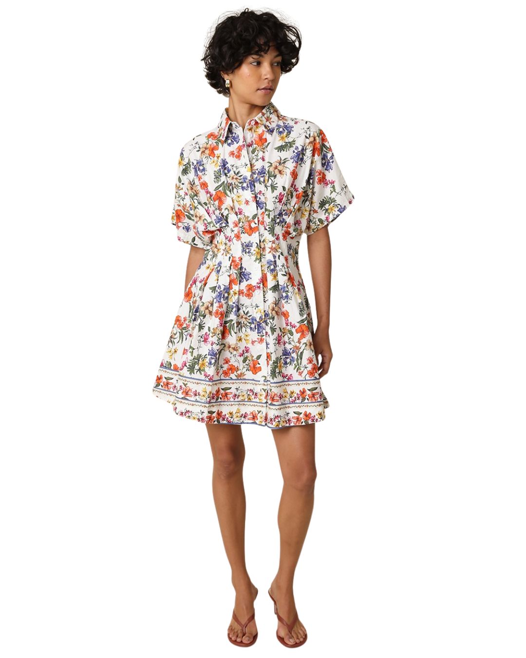 Rivie Dress White Orange Floral