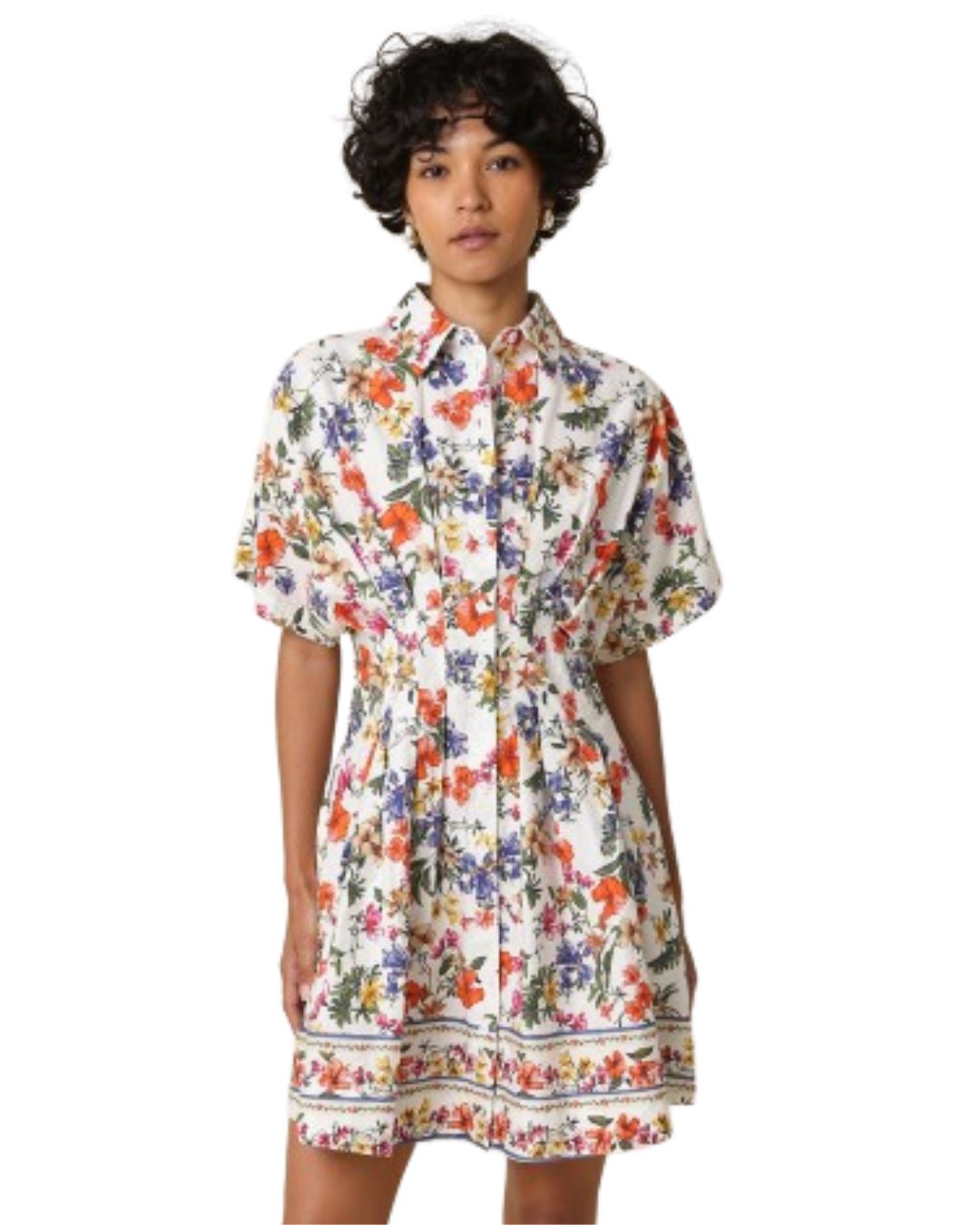 Rivie Dress White Orange Floral