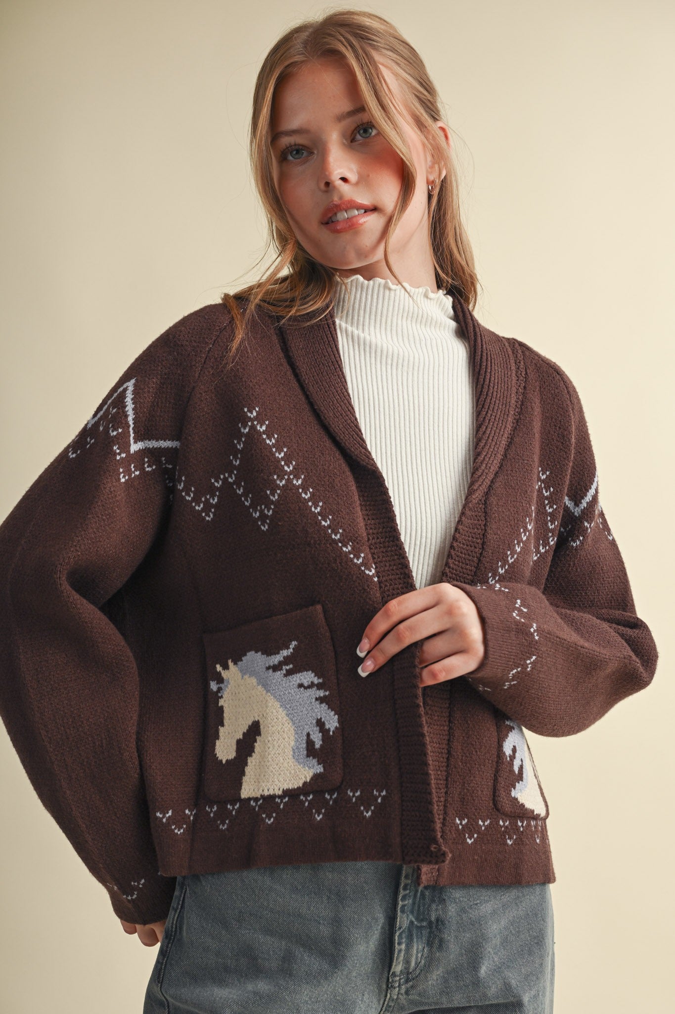 Novalee Cardi Chocolate Multi