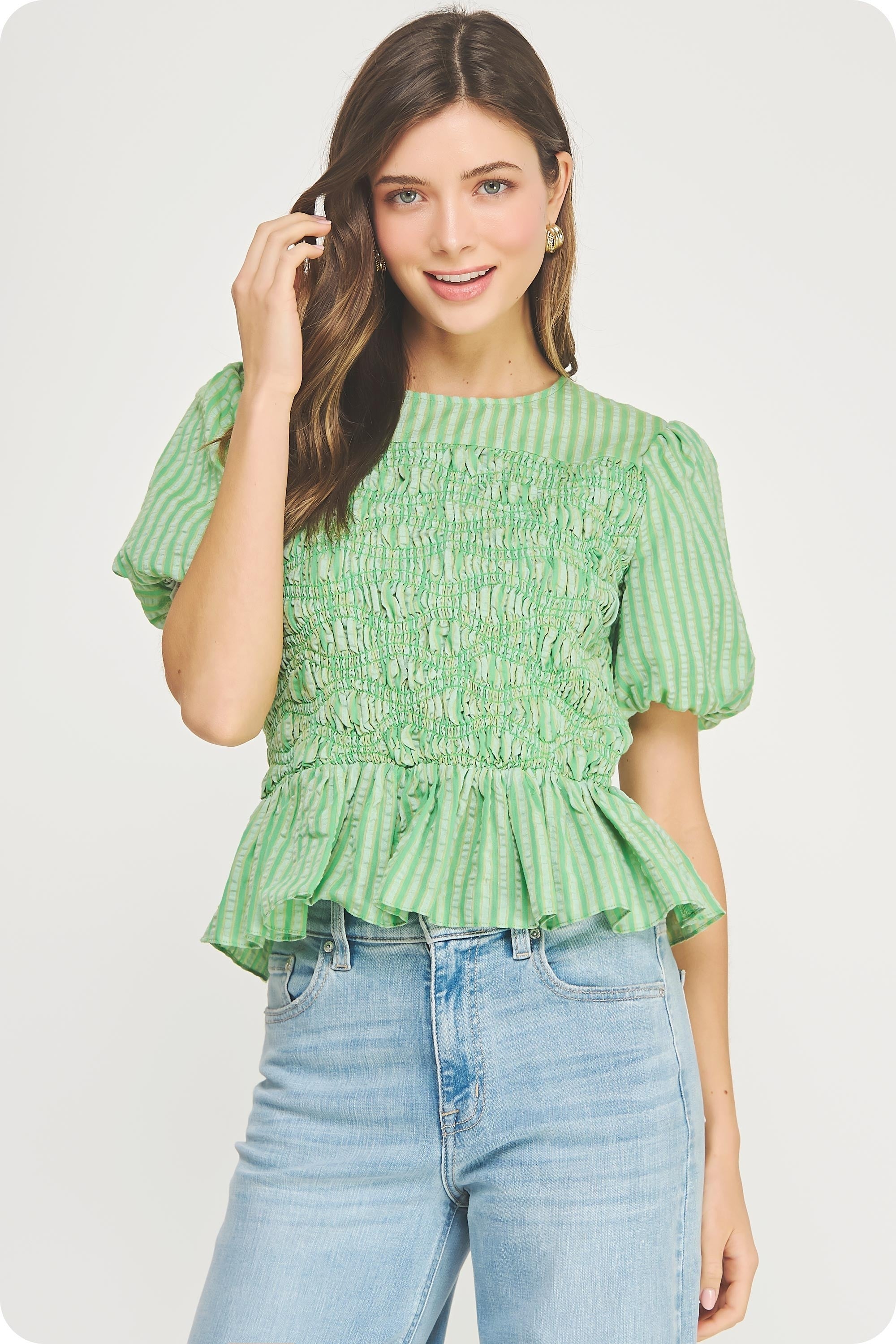 Clara Top Blue/Green
