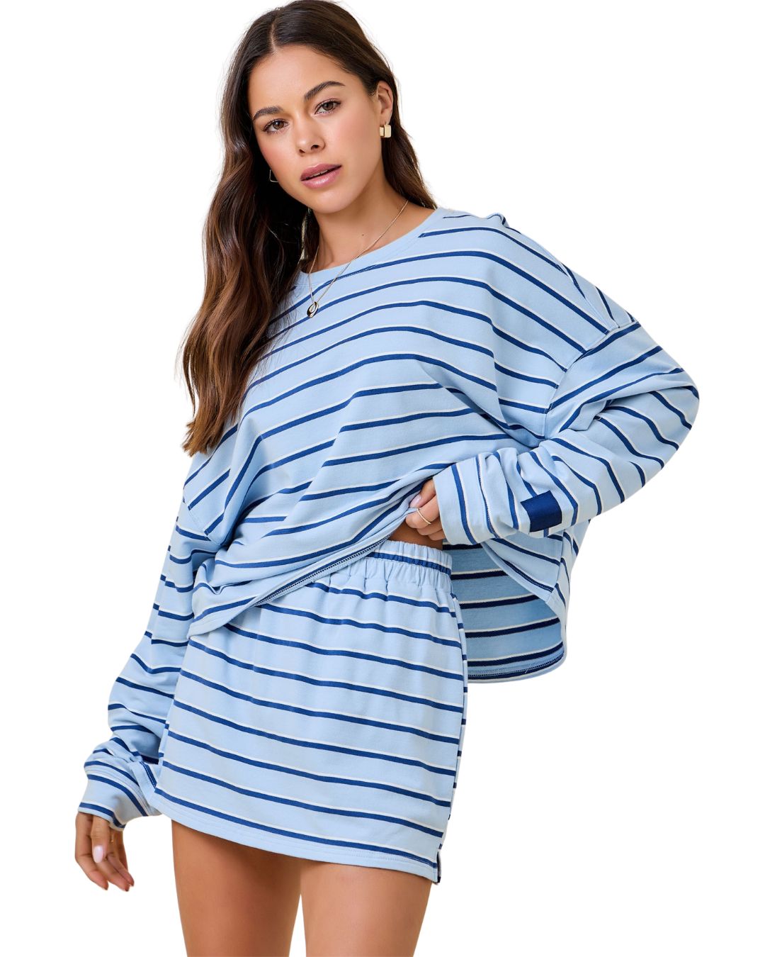 Ottilie Top Baby Blue/Navy