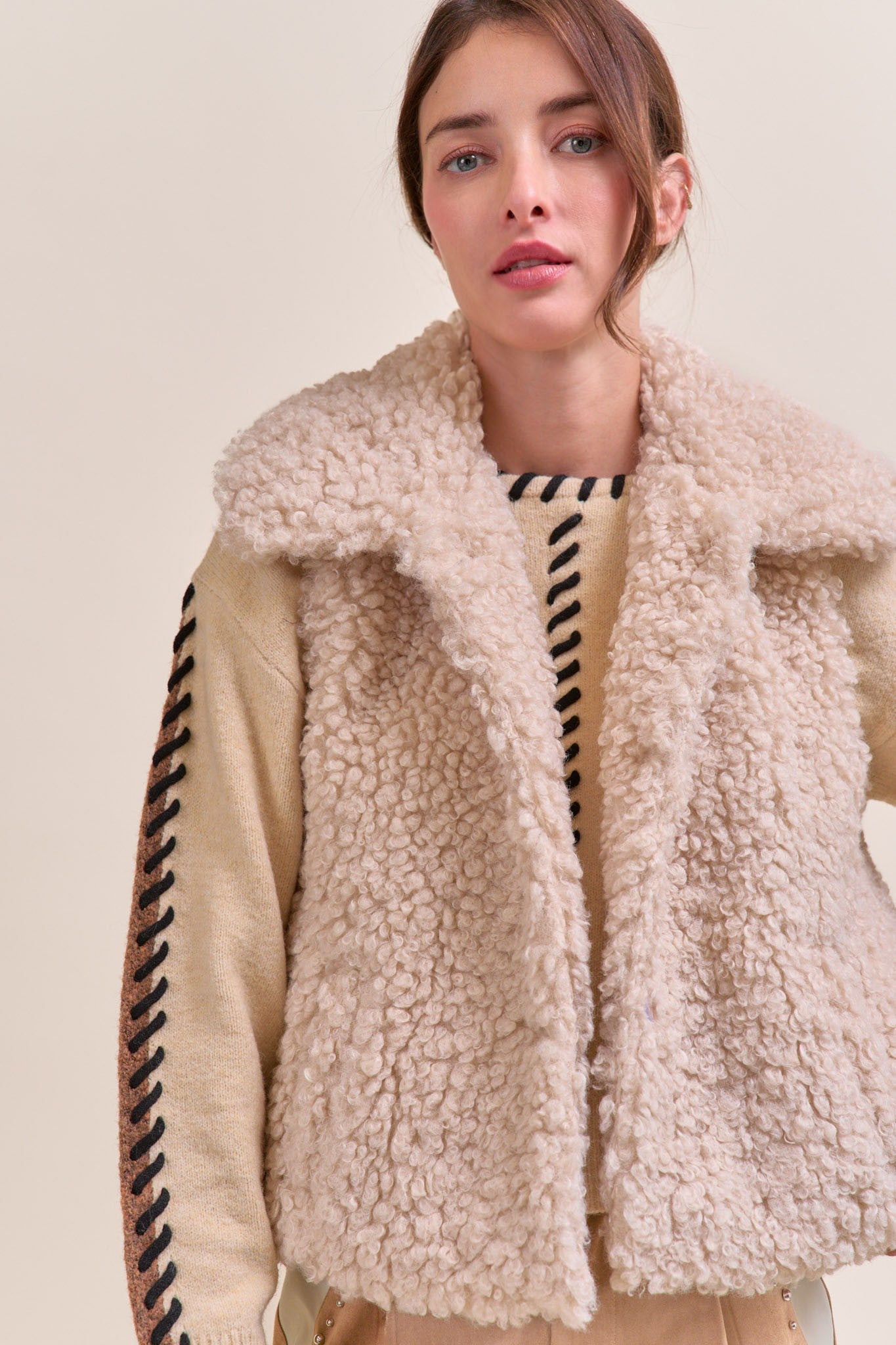 Ottavia Sherpa Vest Ivory