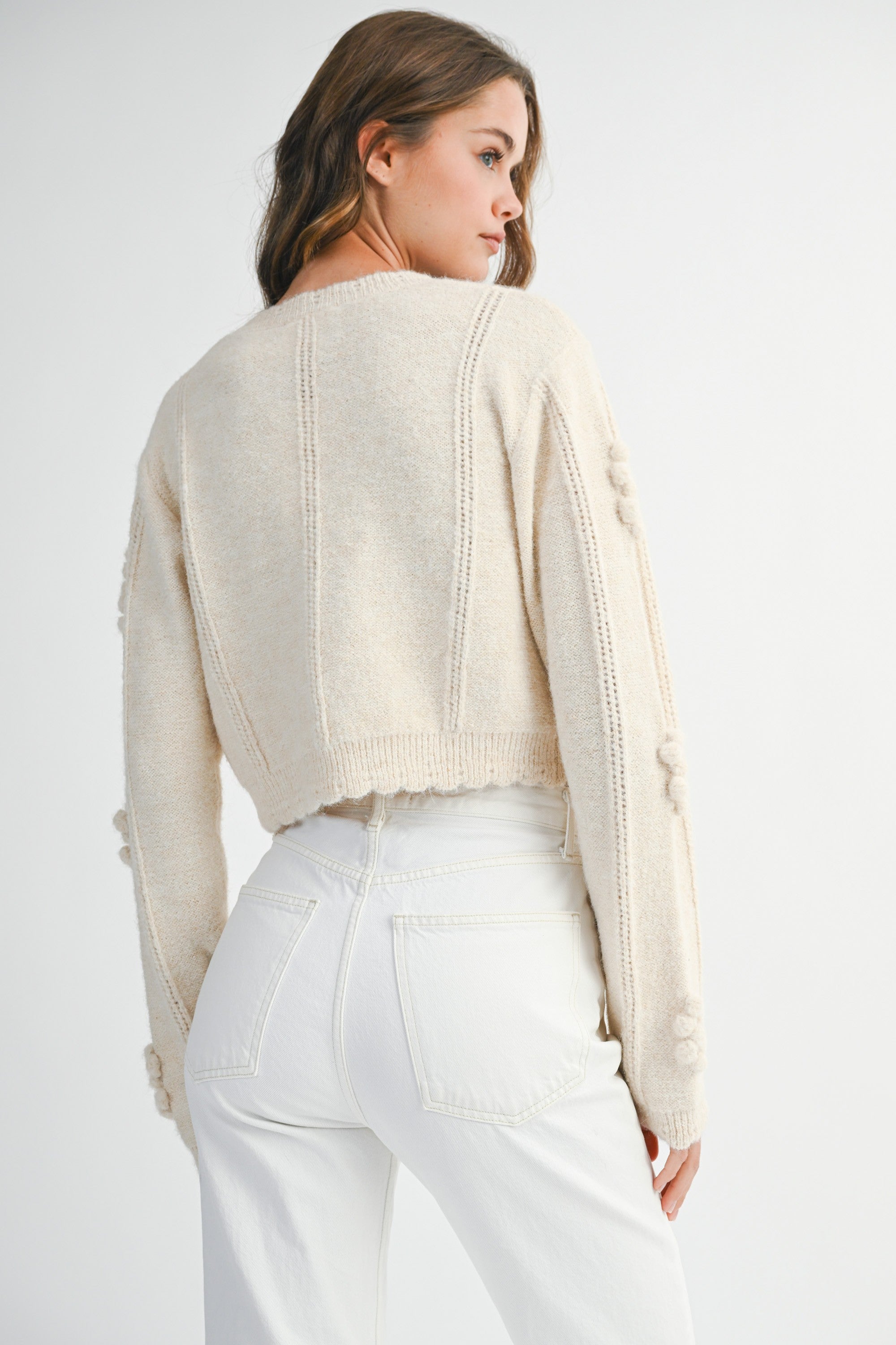 Klarrisa Button Down Sweater Cream