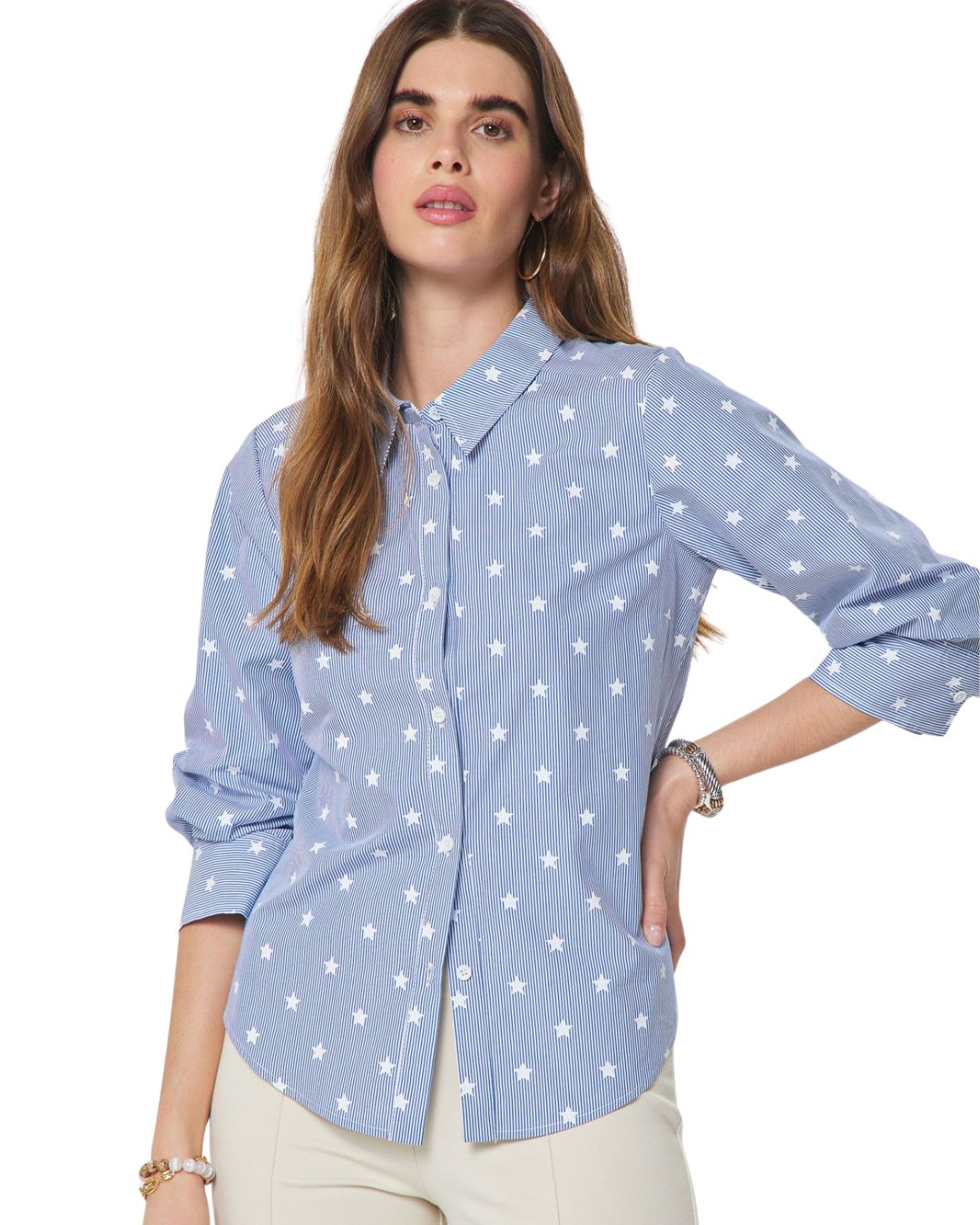 Theodora Top Blue-White