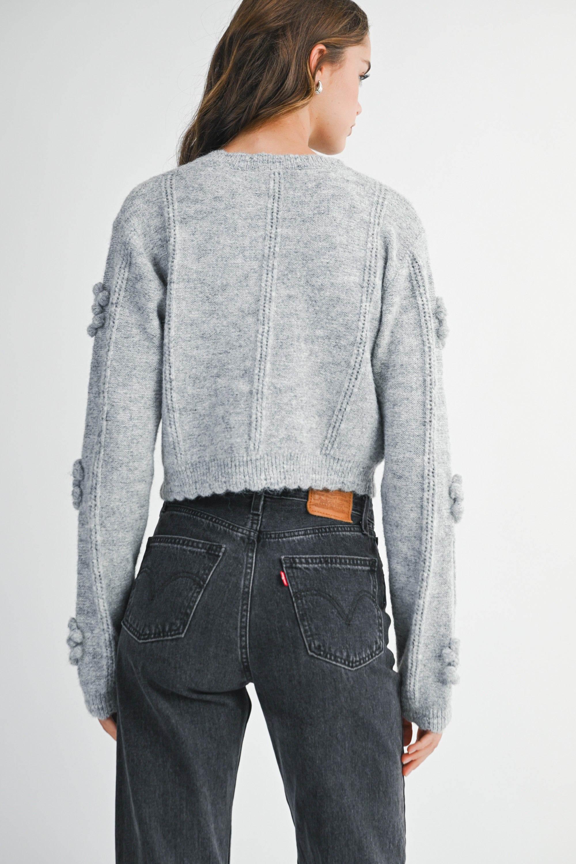 Klarrisa Button Down Sweater Heather Grey