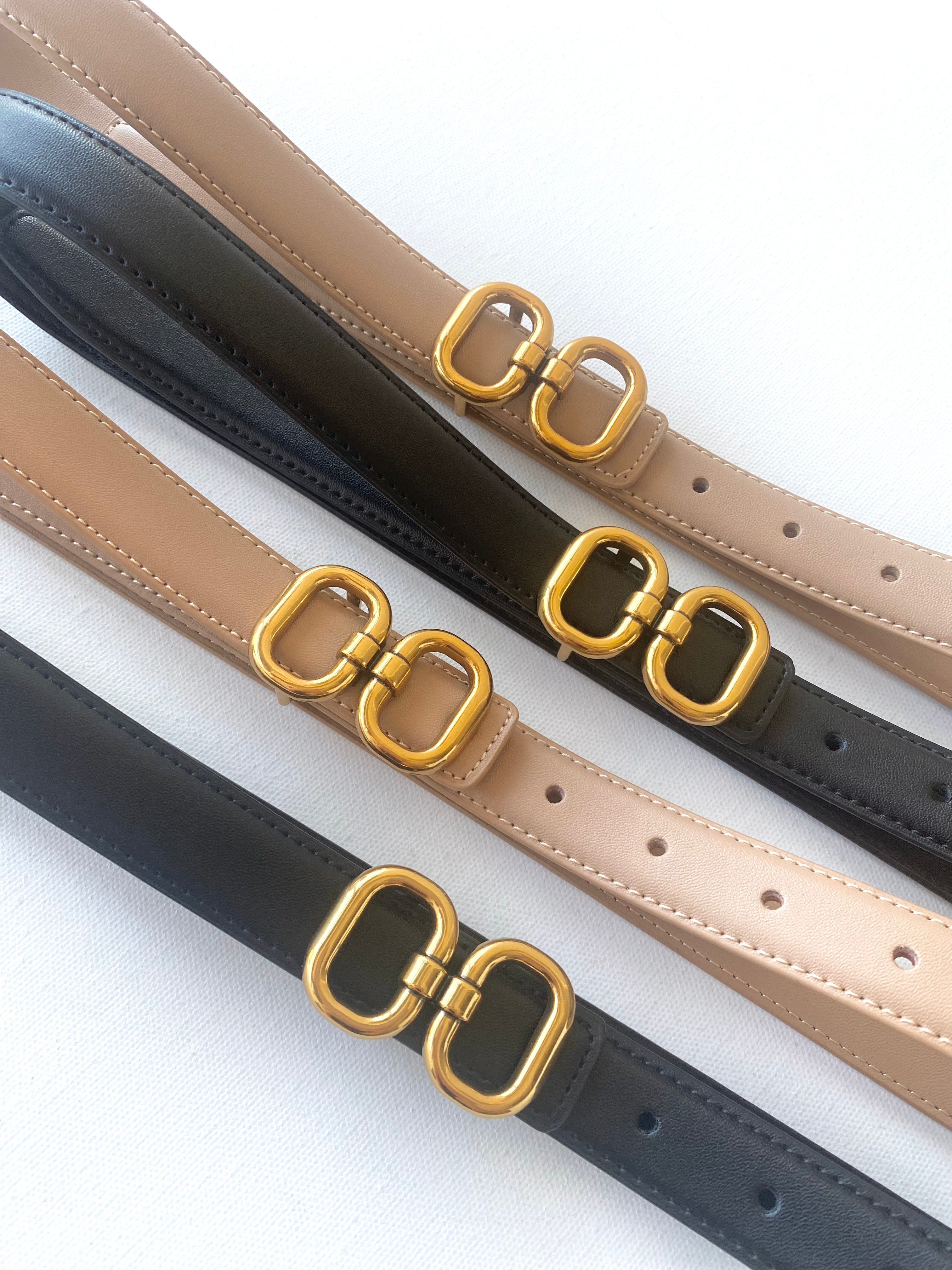 Double Oval Belt Black