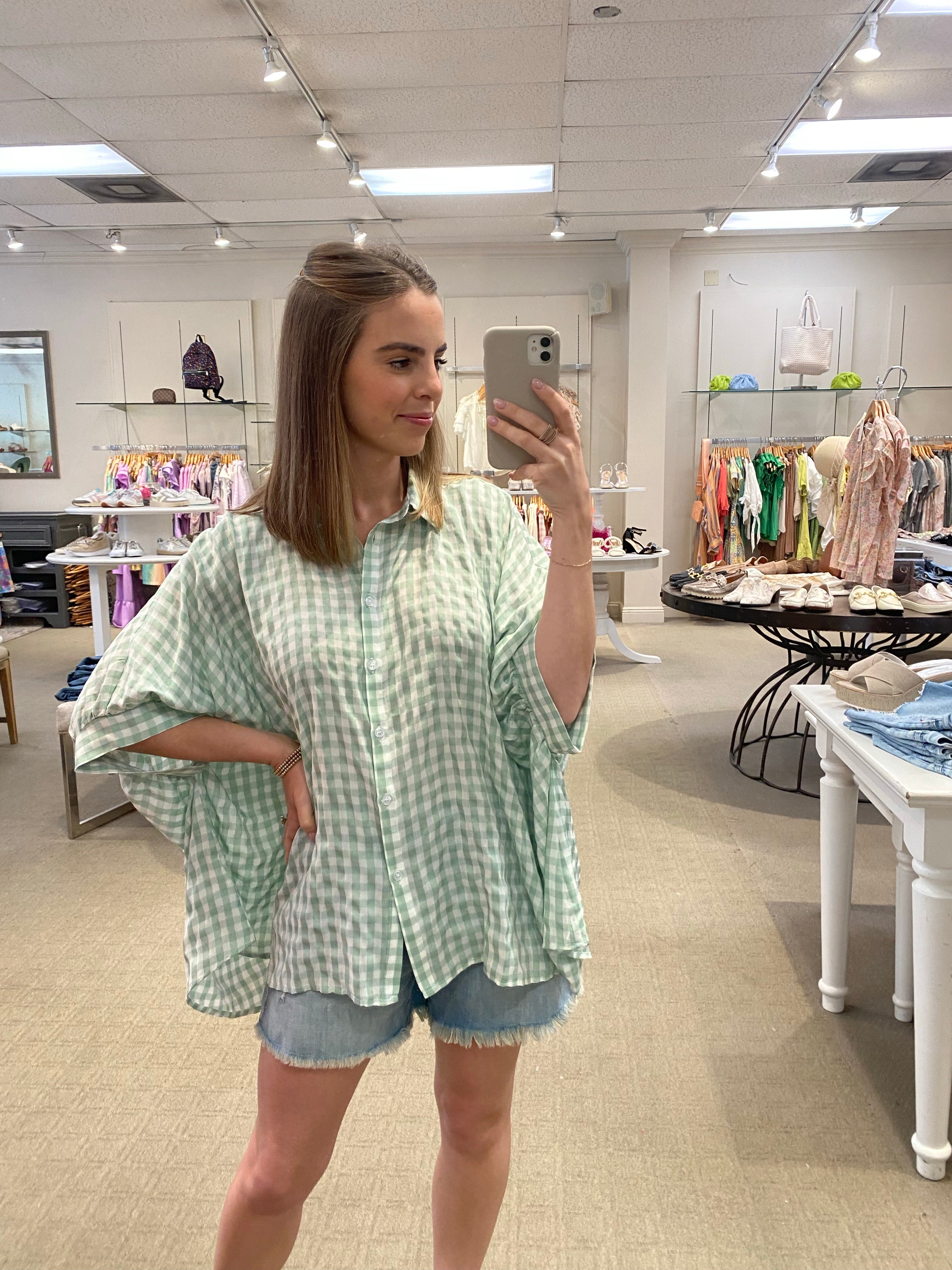 Natasha Top Green Stripe