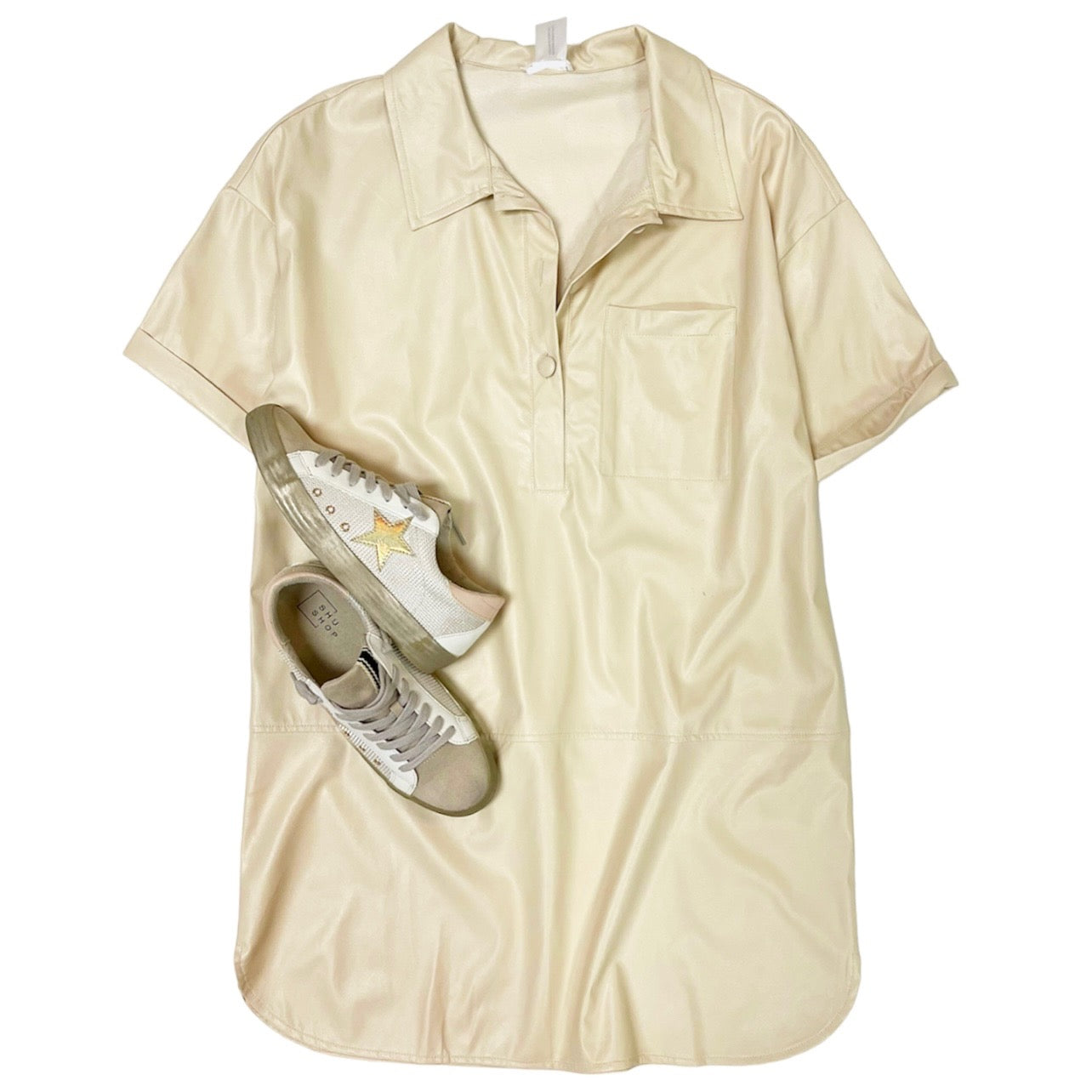 Ivory Leather Dress