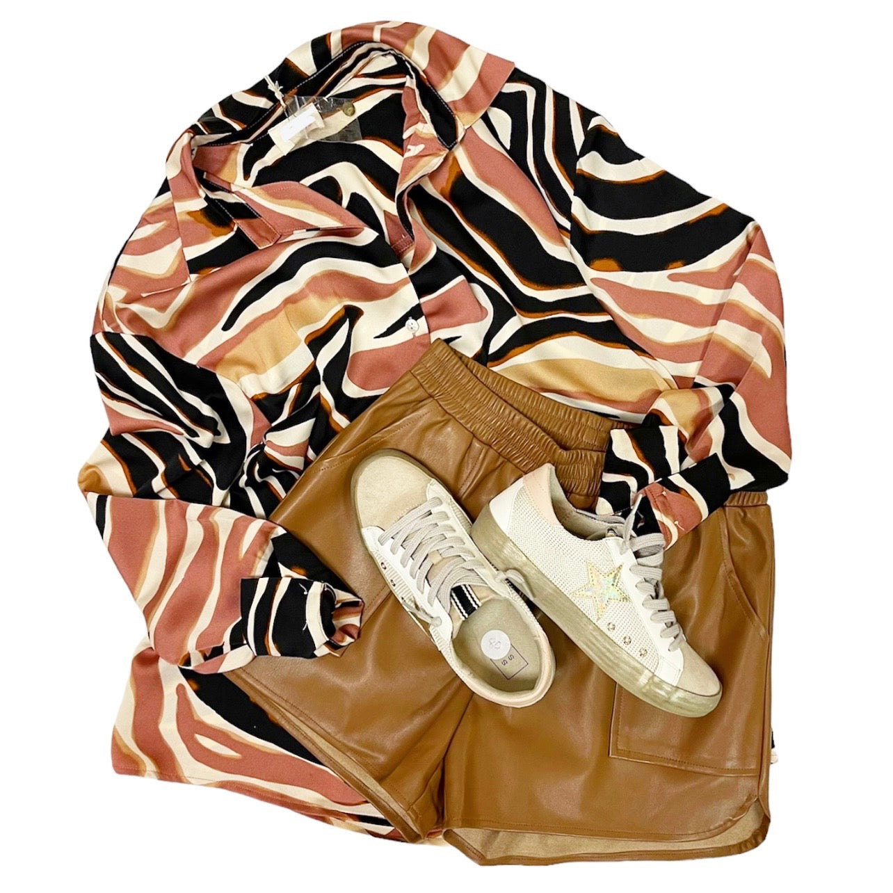 Pleather Pull On Short