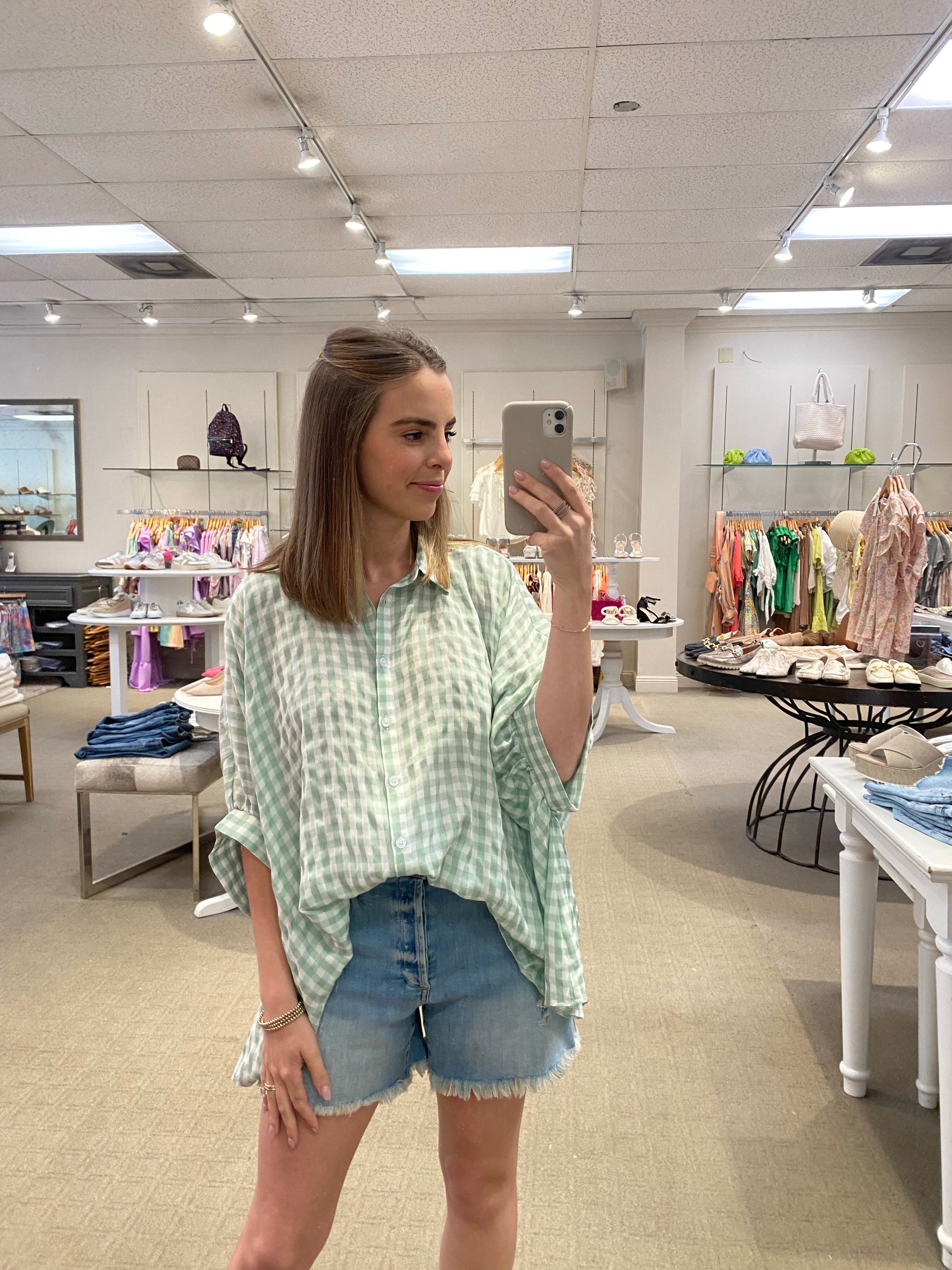 Natasha Top Green Stripe