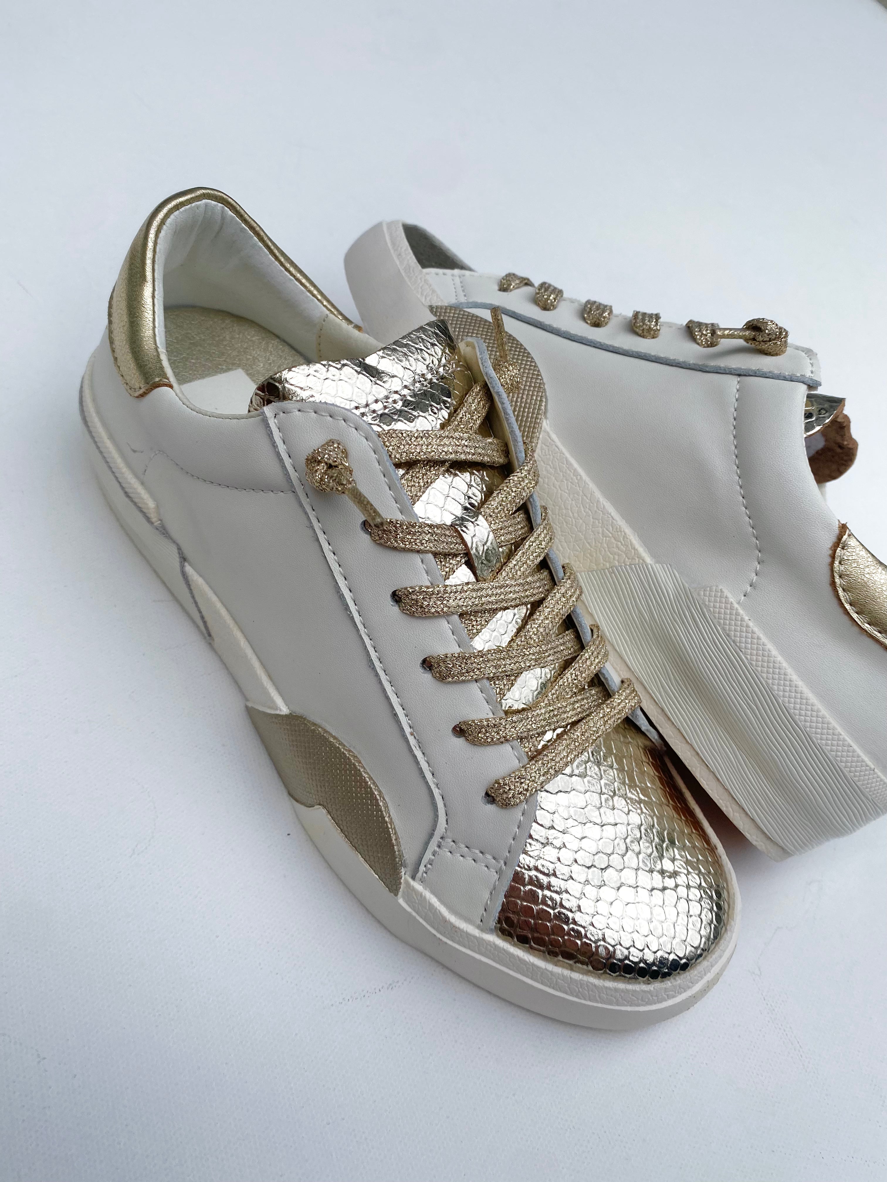 Zina Sneaker - White/Gold