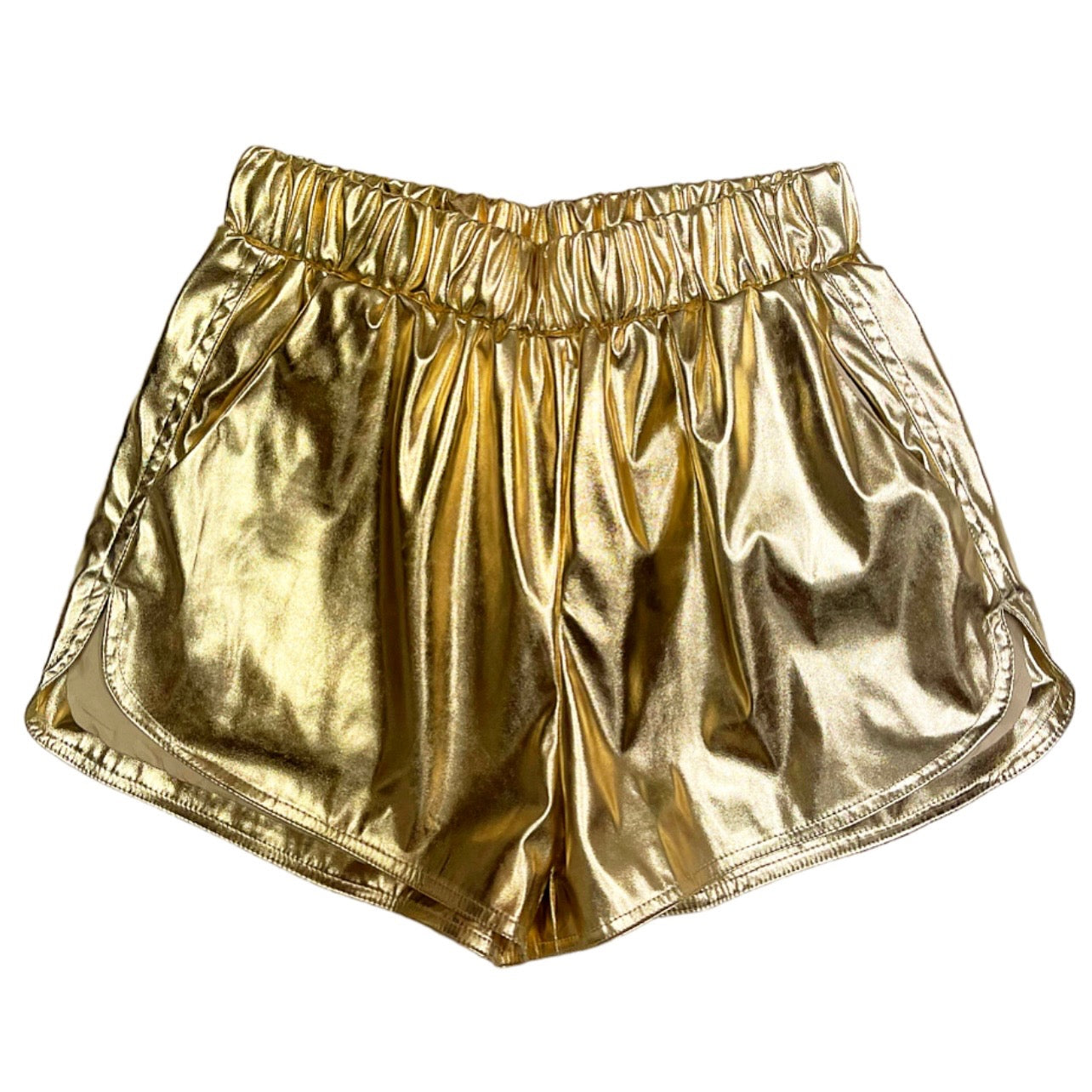 Metallic Leather Short Gold