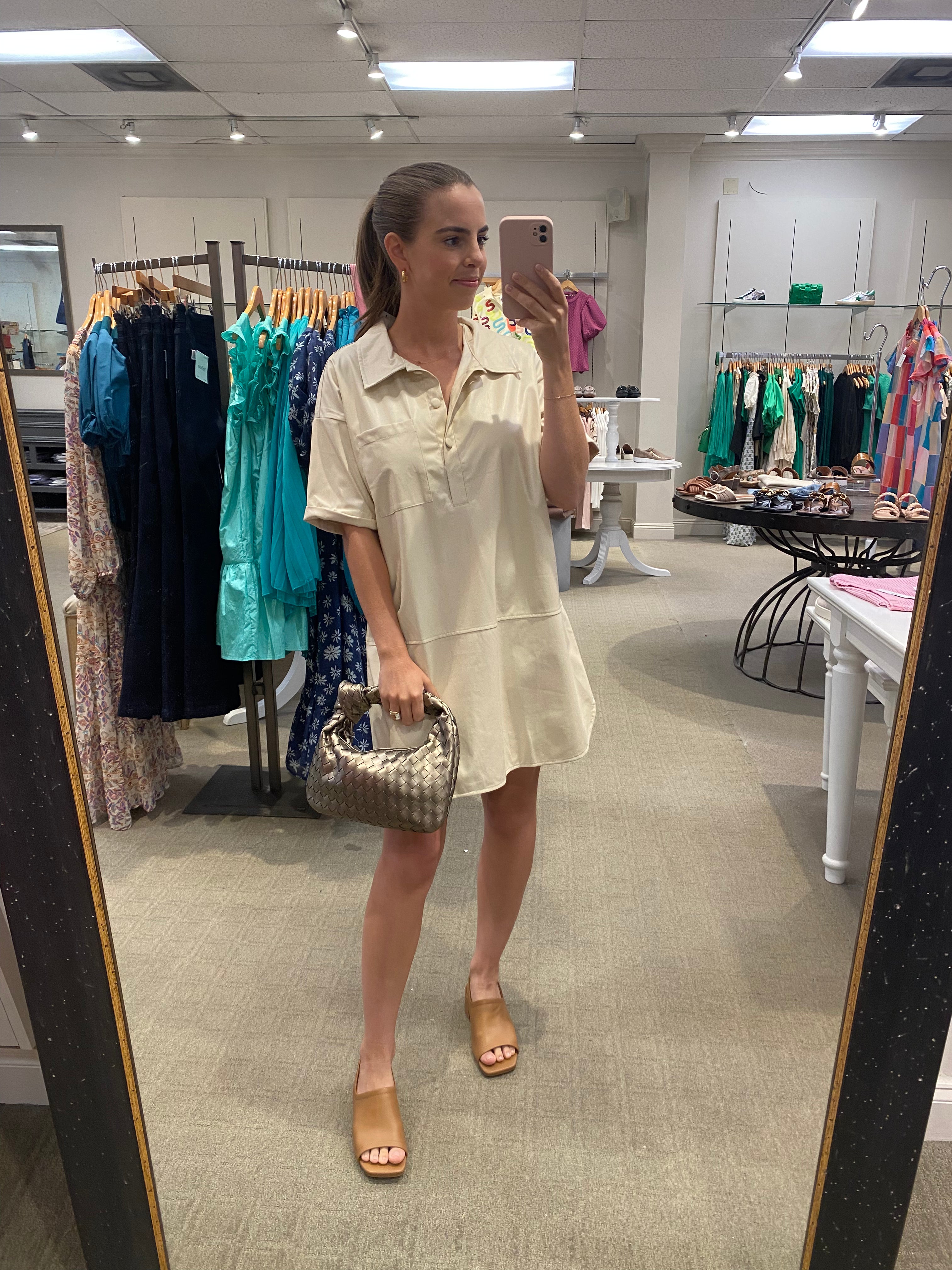 Ivory Leather Dress