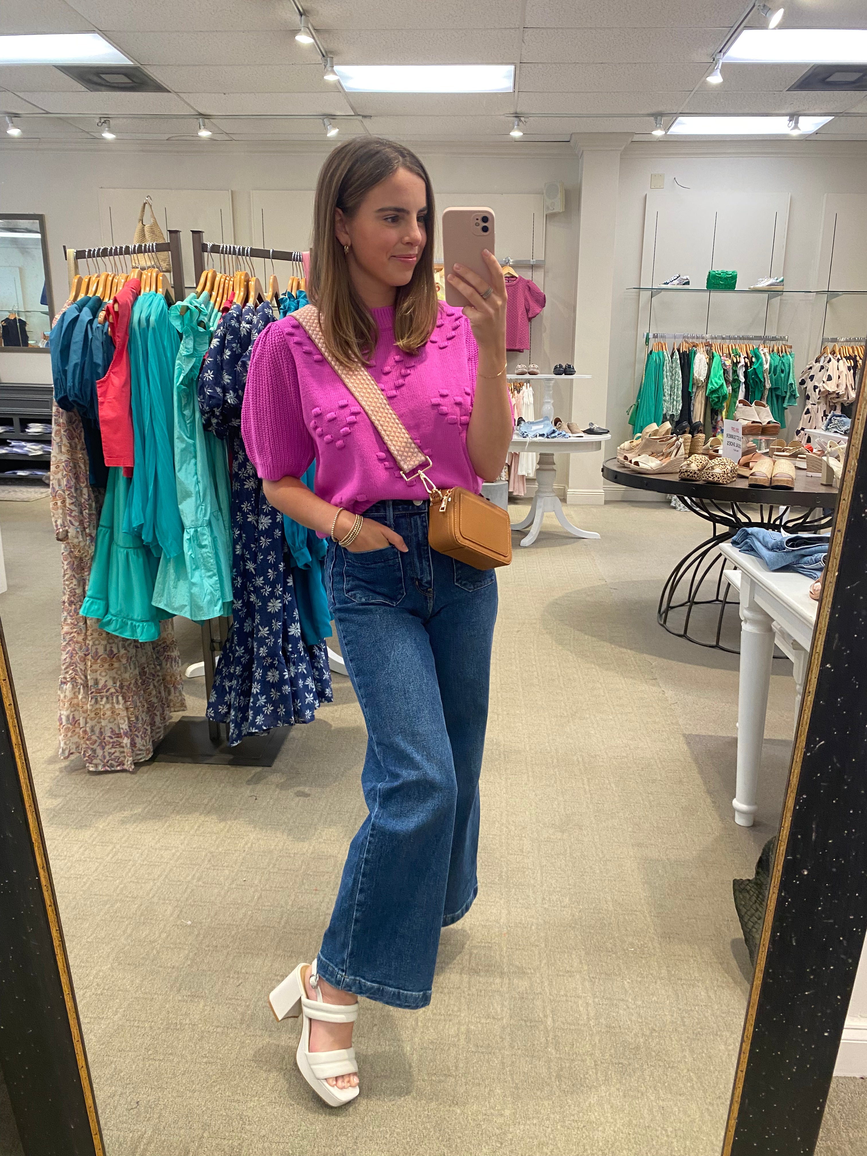 Kelsie Knit Sweater Fuchsia