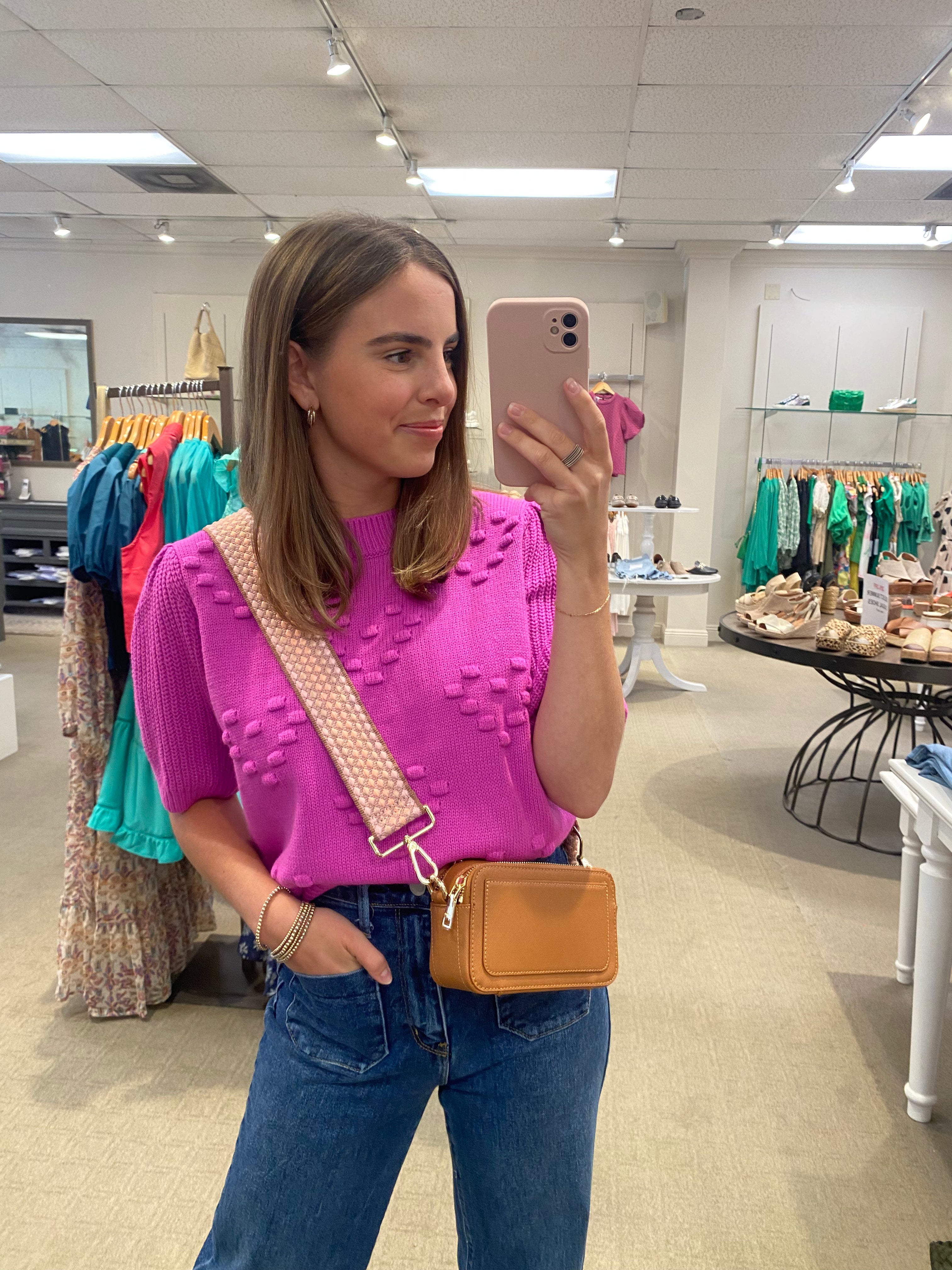 Kelsie Knit Sweater Fuchsia