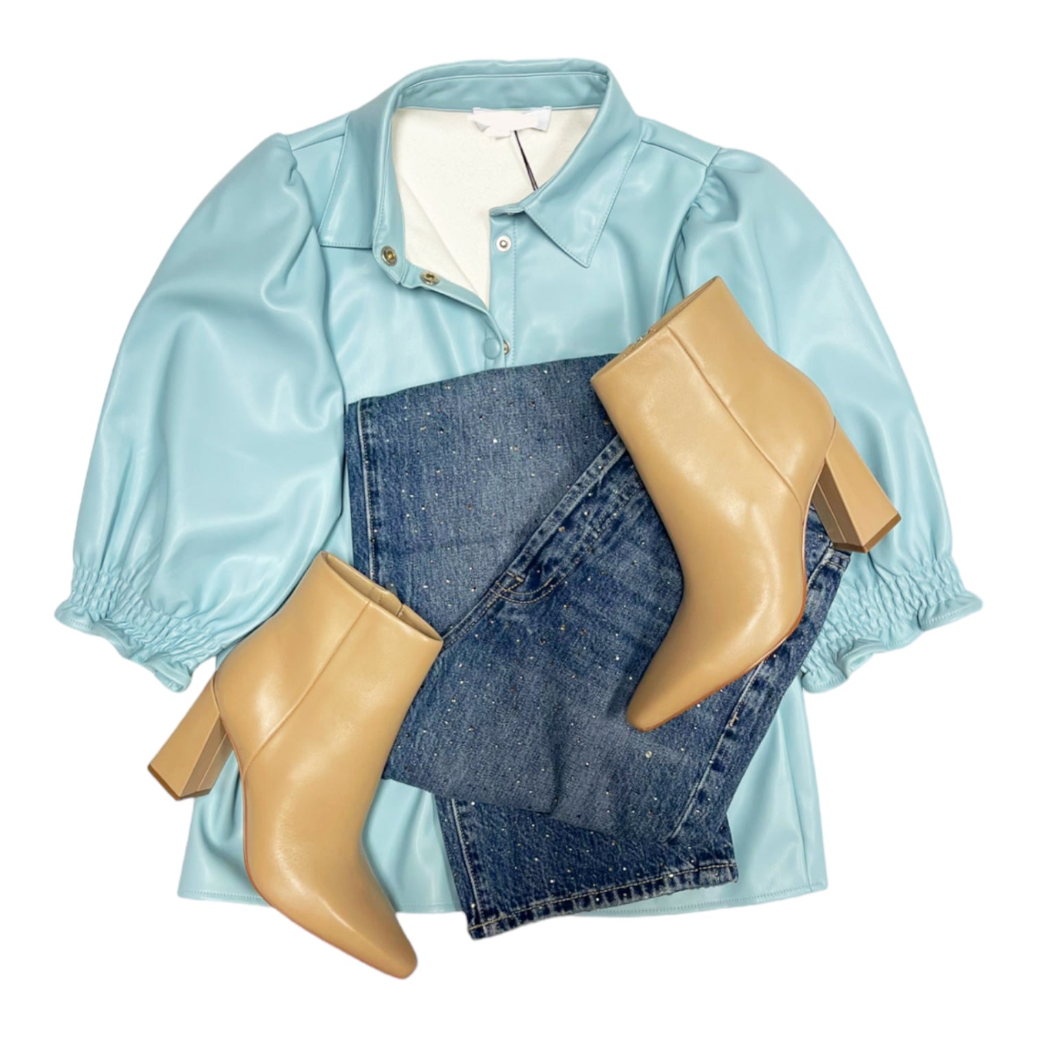 Layton Leather Top Blue