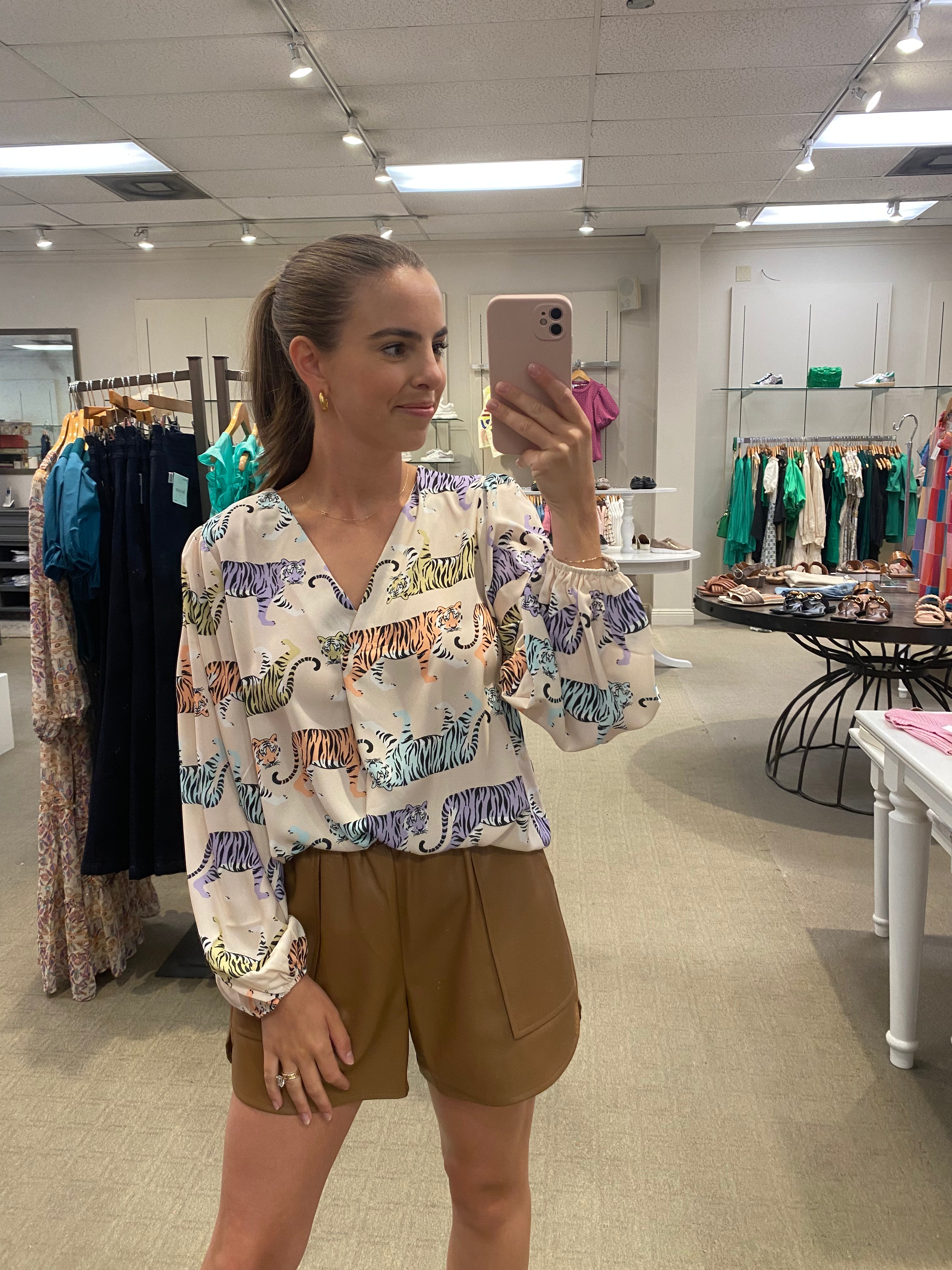 Multicolored Tiger Top
