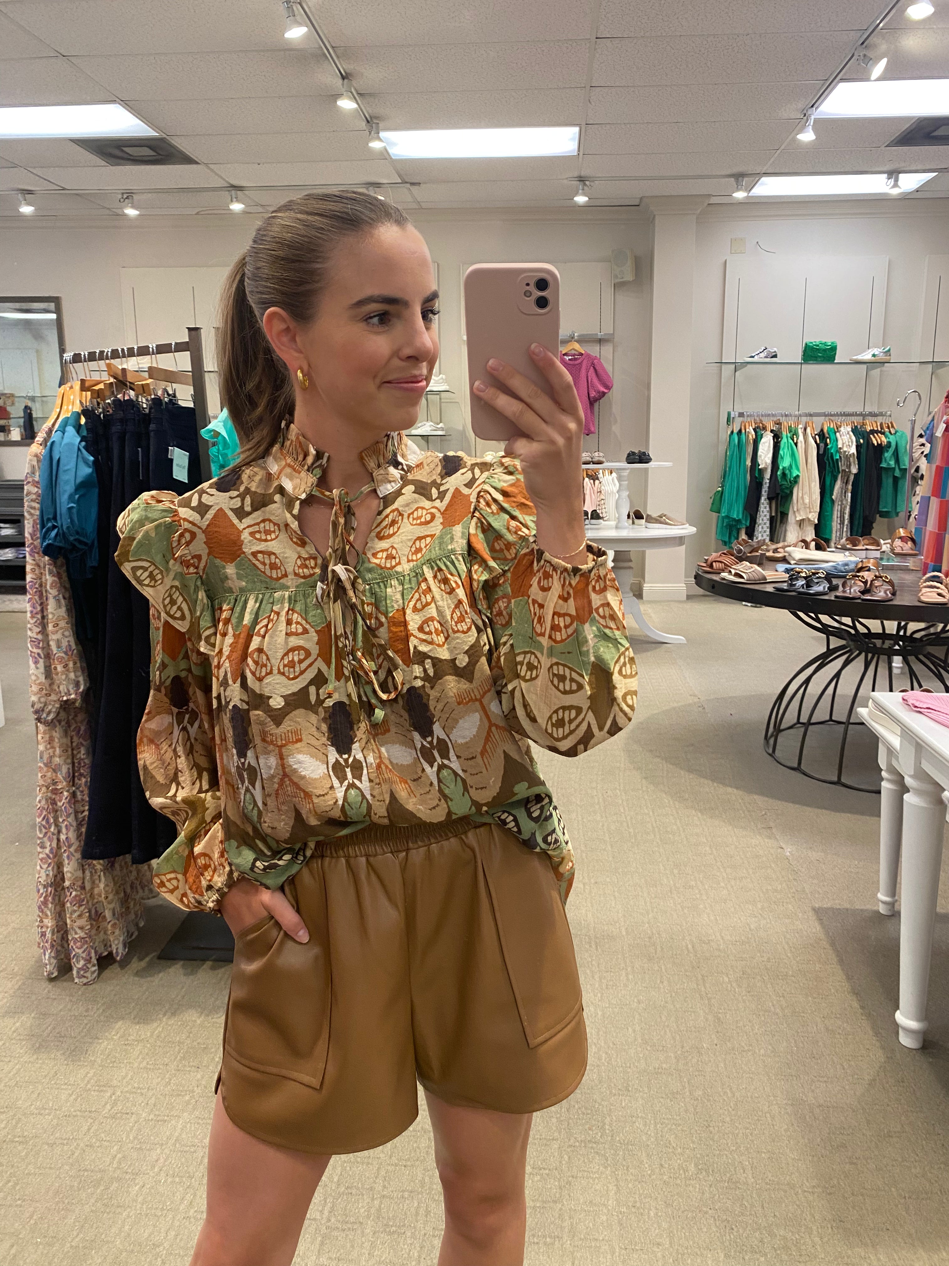 Pleather Pull On Short