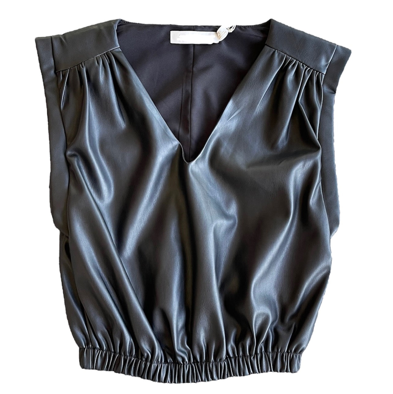 Simone Leather Top Black