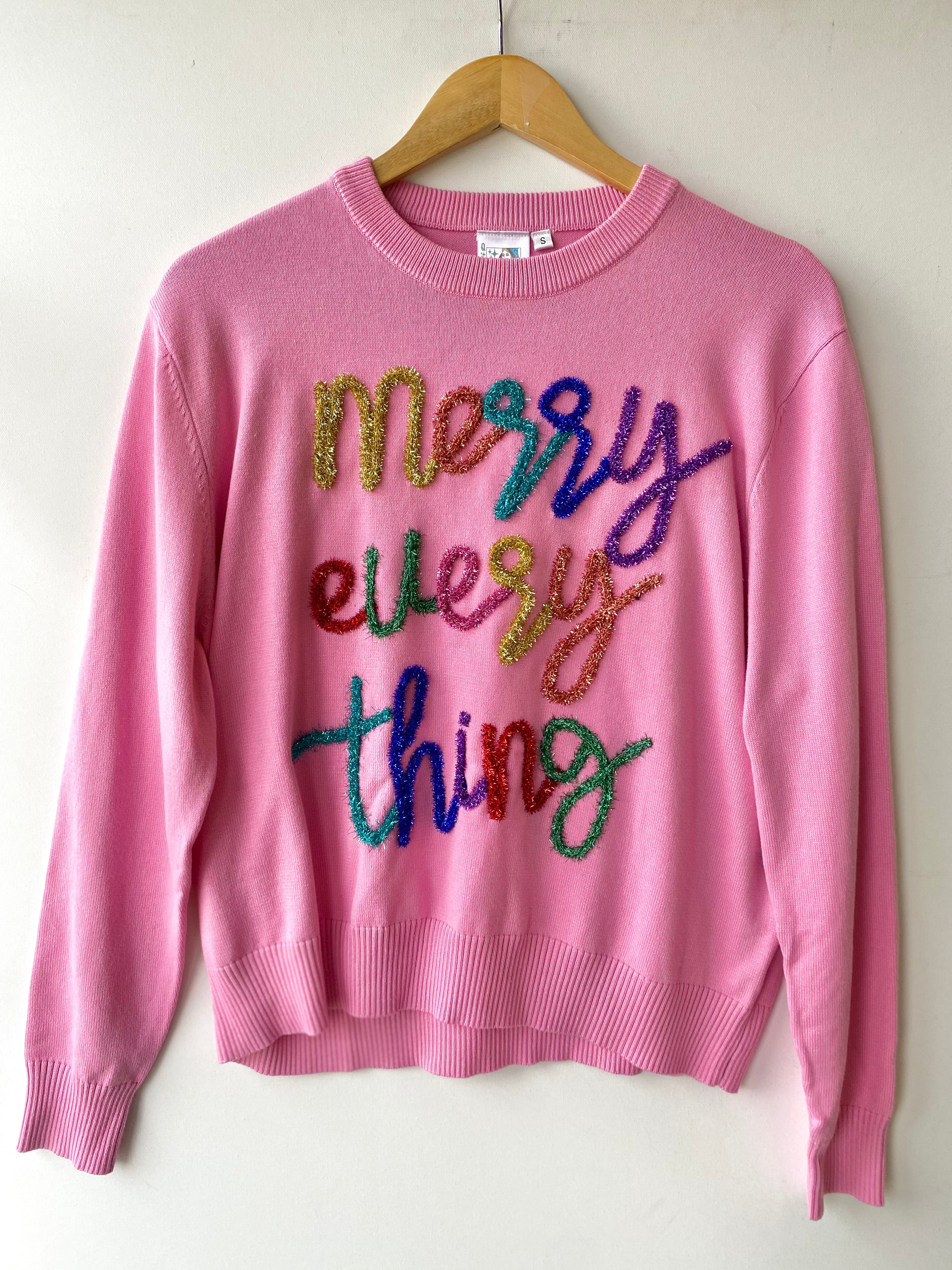 Merry Everything Sweater Pink