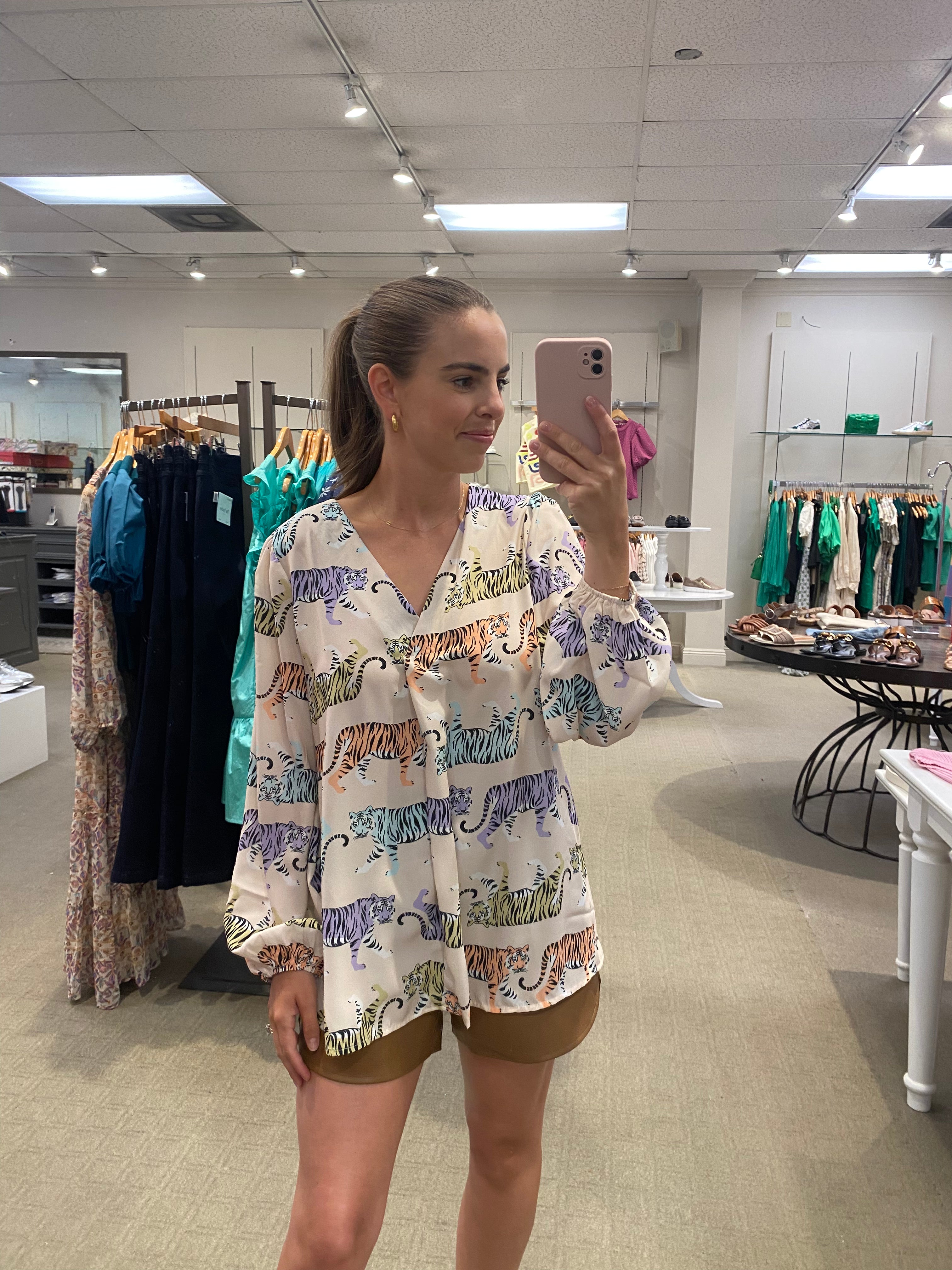 Multicolored Tiger Top