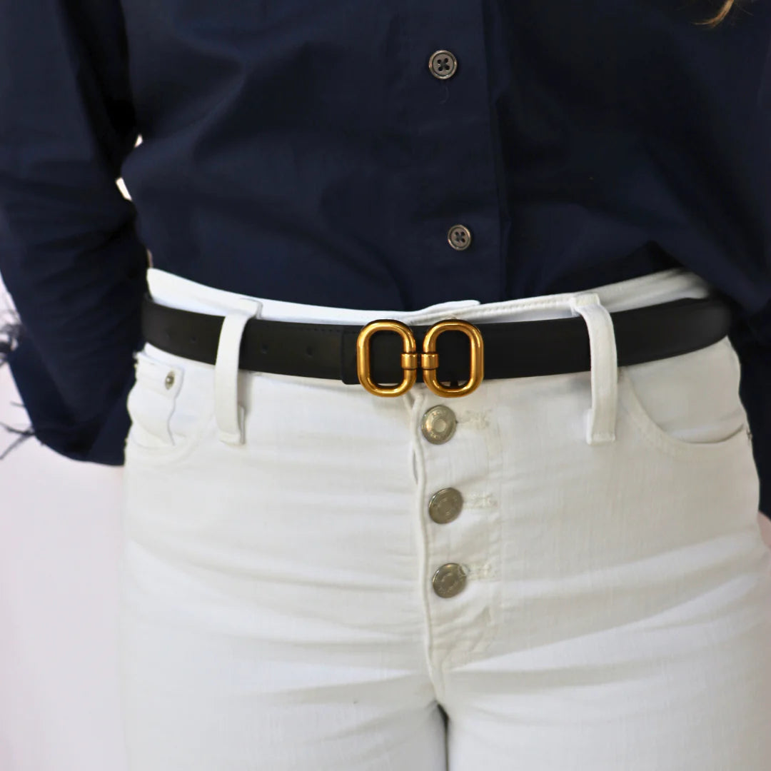 Double Oval Belt Black