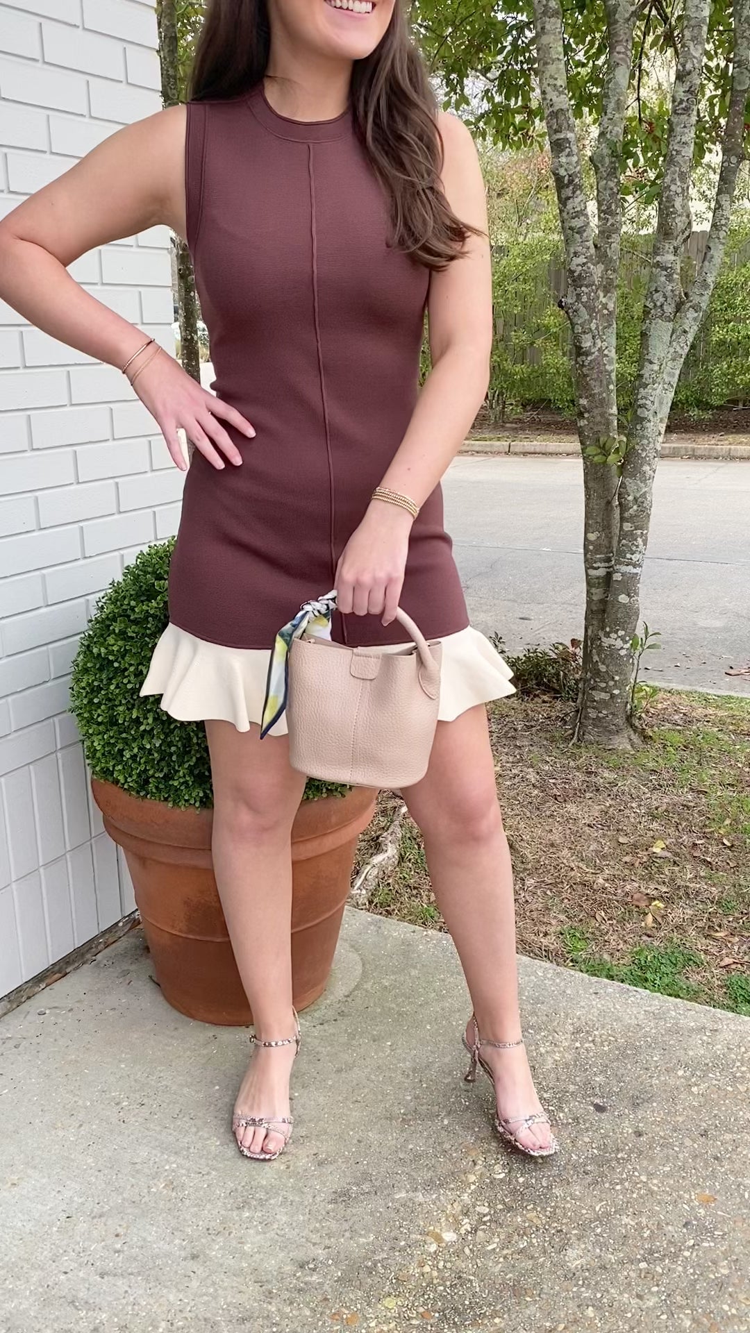 Sigrid Mini Sweater Dress Brown