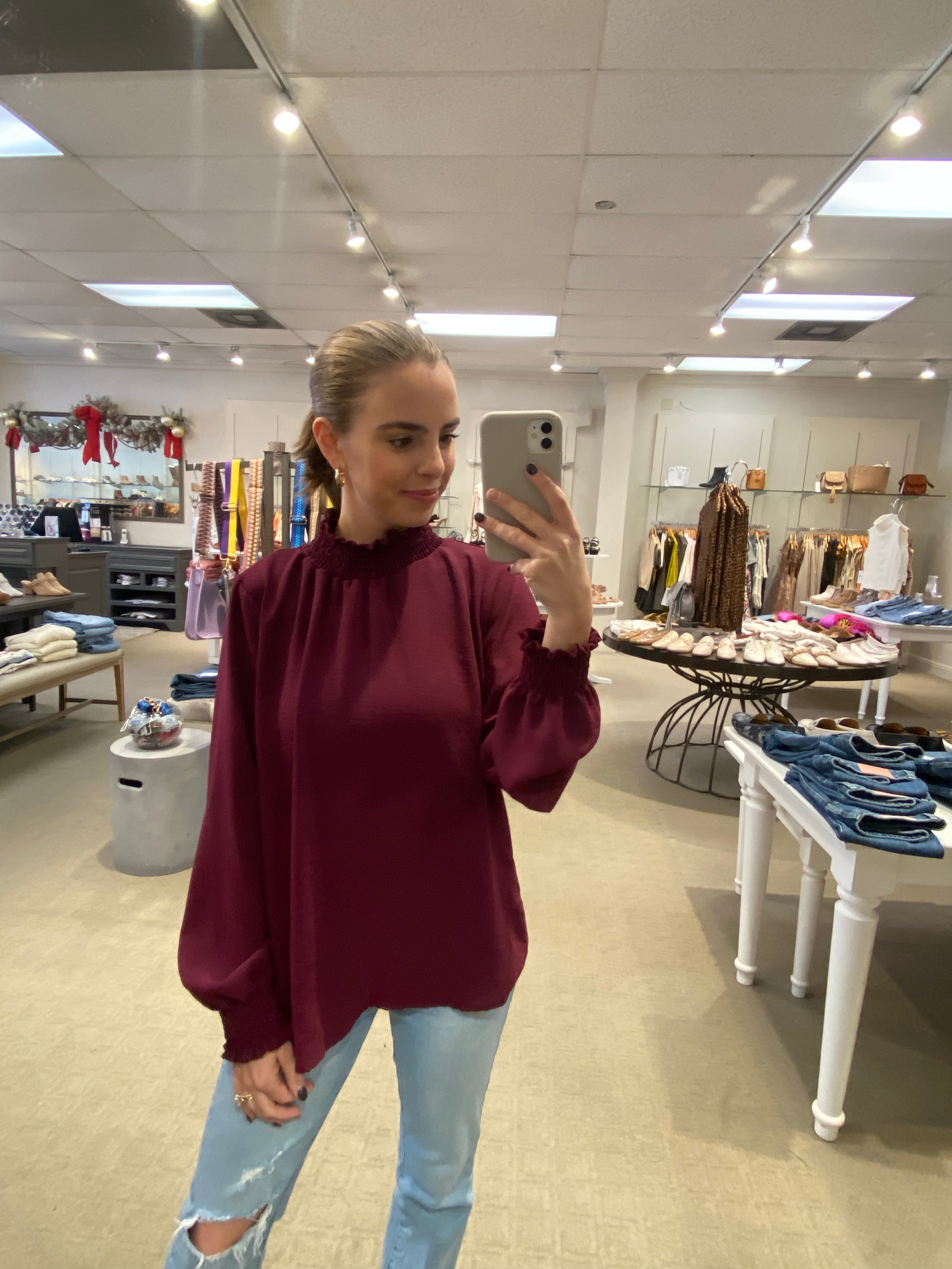Della Top Burgundy